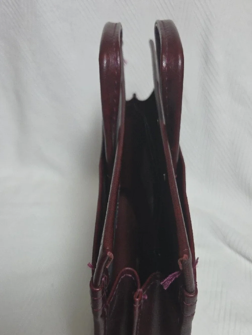 Vintage Stoops Burgundy Faux Leather Portfolio Briefcase Organizer Bag Handled